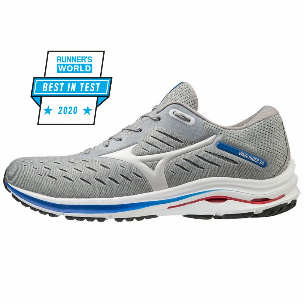 Tenis Para Correr Mizuno Wave Rider 24 Para Hombre Grises/Azules 6249085-LX